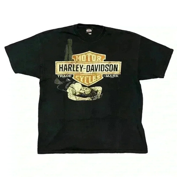 VINTAGE Harley Davidson Shirt Mens 2XL Black Wolverine Michigan Graphic Logo - Picture 1 of 2